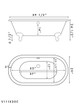 Acrylic Double Ended Clawfoot Tub NH Schematic 05