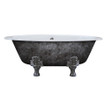 Scorched Platinum 65" Extra Wide Double Ended Tub, with Chrome Claw Feet 