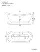  73-Inch Acrylic Double Slipper Pedestal Tub Plumbing Package Without Faucet Holes - Pedestal MacKenzie