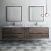 84" Wall Hung Double Sink Modern Bathroom Vanity w/ Mirrors 02