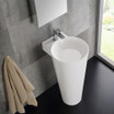 16" White Pedestal Sink w Medicine Cabinet - Bathroom Vanity FVN5022WH 04