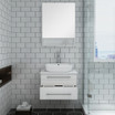 24" White Wall Hung Vessel Sink Vanity w/ Medicine Cabinet - FVN6124WH-VSL 03