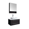 Fresca Lucera 30" Espresso Wall Hung Vessel Sink Modern Bathroom Vanity w/ Medicine Cabinet 