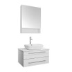 Fresca Lucera 30" White Wall Hung Vessel Sink Modern Bathroom Vanity w/ Medicine Cabinet 