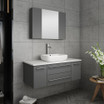 42" Gray Wall Hung Vessel Sink Modern Bathroom Vanity w/ Medicine Cabinet FVN6142GR-VSL 01