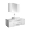 48" White Wall Hung Vessel Sink  Vanity w/ Medicine Cabinet FVN6148WH-VSL 07