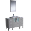 48" Gray Bathroom Vanity w/ 2 Side Cabinets & Integrated Sink FVN62-122412GR-UNS 05