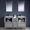 60" Gray Double Sink Bathroom Vanity w/ Side Cabinet & Integrated Sinks FVN62-241224GR-UNS 03