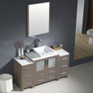 54 inch Gray Oak Vanit, 2 Side Cabinets & Vessel Sink - FVN62-123012GO-VSL 01