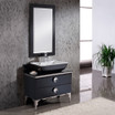47 inch  Modern Glass Ebony Bathroom Vanity w/ Mirror - FVN7714BL03