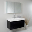 39 inch Black Modern Bathroom Vanity w/ Medicine Cabinet - FVN8010BW