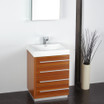 23.38 inch Teak Modern Bathroom Vanity w/ Medicine Cabinet - FVN8024TK01