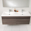 56 5/8 inch Gray Oak Wallmount Vanity w/ Wavy Long Sink - FVN8040GO 01