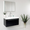 35 3/8 inch Black Wallmount Single Basin Vanity/Medicine Cabinet - FVN8090BW 02