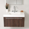 35 3/8 inch Walnut Basin Sink Wallmount Vanity- Medicine Cabinet - FVN8090GW 65