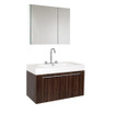 35 3/8 inch Walnut Basin Sink Wallmount Vanity- Medicine Cabinet - FVN8090GW 68