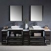 Double Espresso Vanity w/ 3 Side Cabinets - FVN62-96ES-VSL 04