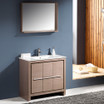 36 inch Gray Oak Modern Bathroom Vanity w/ Mirror - FVN8136GO 01
