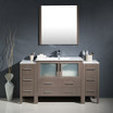 60 inch Gray Oak Singe Sink Vanity w/ 2 Side Cabinets  - FVN62-123612GO-UNS 66