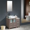 36" Gray Oak Modern Bathroom Vanity w/ Side Cabinet & Vessel Sink 41