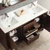 60" Wenge Brown Modern Double Sink Bathroom Vanity w/ Mirror 17