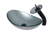 Novatto Argento Oval Glass Vessel Bathroom Sink Set, Oil Rubbed Bronze - NSFC-70328031001ORB
