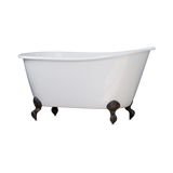 58" Holt Cast Iron Swedish Slipper Clawfoot Tub With Oil Rubbed Bronze Feet