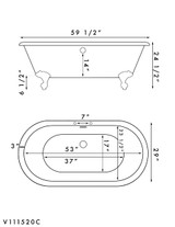 Acrylic Double Ended Clawfoot Tub DH Schematic 05