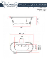 66" Acrylic Double Ended Bathtub TCA808 schematic 04