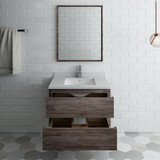 30" Wall Hung Modern Bathroom Vanity w/ Mirror 03