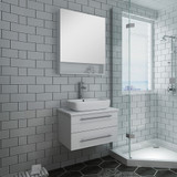 24" White Wall Hung Vessel Sink Vanity w/ Medicine Cabinet - FVN6124WH-VSL 01