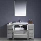 54" Gray Bathroom Vanity w/ 2 Side Cabinets & Integrated Sink FVN62-123012GR-UNS 03
