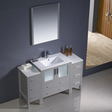 54" Gray Bathroom Vanity w/ 2 Side Cabinets & Integrated Sink FVN62-123012GR-UNS 04