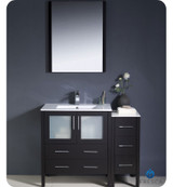 42" Espresso Vanity w/ Side Cabinet & Under-mount Sink, Fresca Torino 3