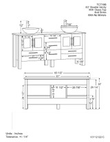 63 inch Blue Double Vanity Set with Glass Sinks and Countertop - Cymber