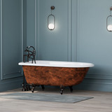 55 inch Cast Iron Rolled Rim Clawfoot Tub - Carroll