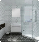 Fresca FVN6183WH-VSL Modello 32" White Wall Hung Modern Bathroom Vanity with Medicine Cabinet