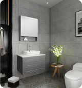Fresca FVN6183GR-VSL Modello 32" Gray Wall Hung Modern Bathroom Vanity with Medicine Cabinet