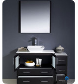 48 inch Espresso Modern Bathroom Vanity w/ Side Cabinet & Vessel Sink, Fresca Torino 1