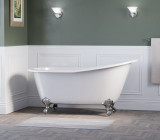 Chariton | 61" Cast Iron Clawfoot Single Slipper With Chrome Feet