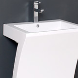 23" White Pedestal Sink w/ Medicine Cabinet -  Bathroom Vanity FVN5024WH 04