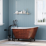 58" Copper Holt with TTC398684 Gooseneck Freestanding Faucet