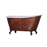 58 inch Copper Bronze Cast Iron Swedish Slipper, Clawfoot Tub - Copper Holt