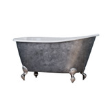 58 inch Scorched Platinum Cast Iron Clawfoot Swedish Slipper Tub - Platinum Holt