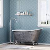 Scorched Platinum 58" Holt With Chrome Feet & TTC150 Freestanding Modern Style Faucet