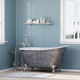 Scorched Platinum 58" Holt With Brushed Nickel Feet & TTC398684 Freestanding Telephone Style Faucet