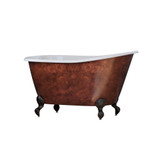 54 inch Copper Bronze Cast Iron Clawfoot Swedish Slipper Tub - Copper Gentry