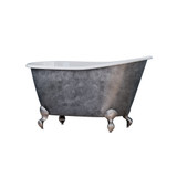 64 inch Scorched Platinum Cast Iron Swedish Slipper Clawfoot Tub - Gentry