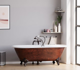 60” Copper Bronze FinishedDouble Ended Cast Iron Clawfoot Bathtub with Oil Rubbed Bronze Freestanding TTC398463 Faucet & Oil Rubbed Bronze Feet - Copper Franklin