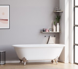60” Cast Iron Double Ended Bathtub with No Faucet Holes & Brushed Nickel Feet - Franklin